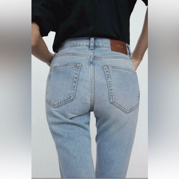 ZARA DENIM SLIM CROPPED JEANS - Picture 8 of 8